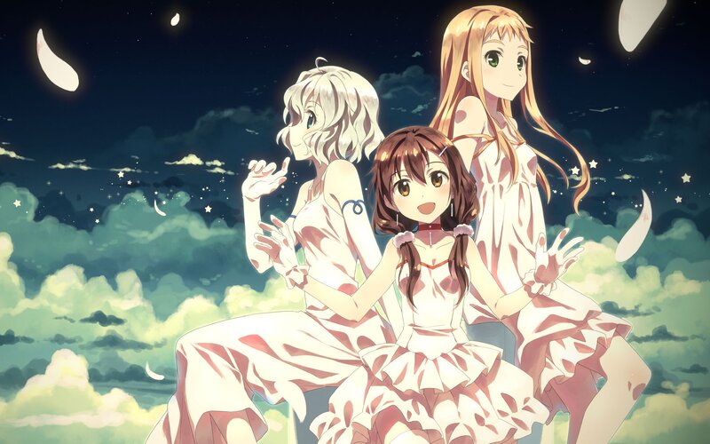 Three Girls in White Dresses — Serene, Night