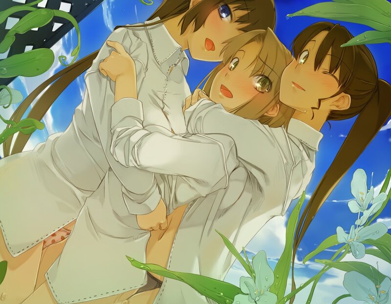 three girls in white shirts