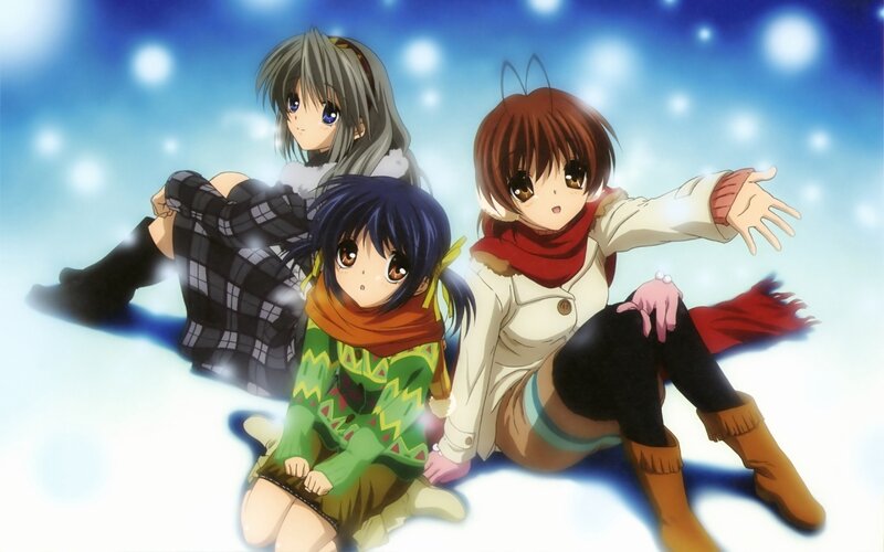 Three Girls in Winter Clothes — Blue