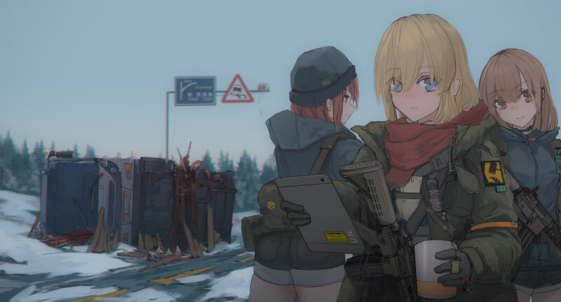 Three Girls in Winter Gear