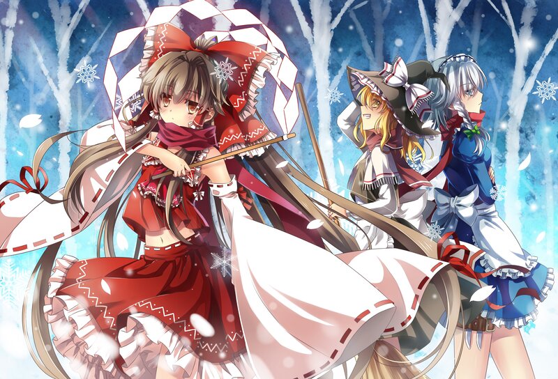 Three Girls in Winter Outfits — Red