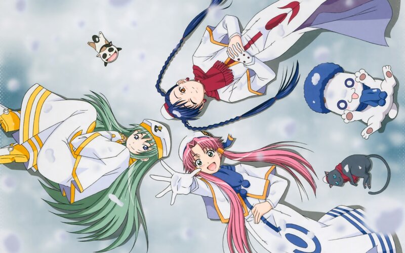 Three Girls in Winter Uniforms