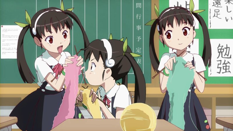 Three Girls Knitting