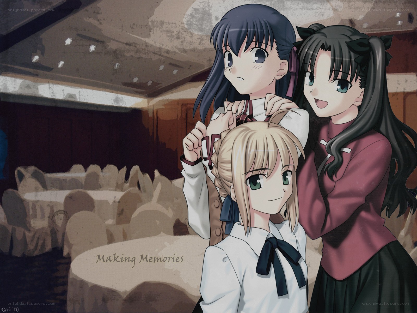 Three girls making memories