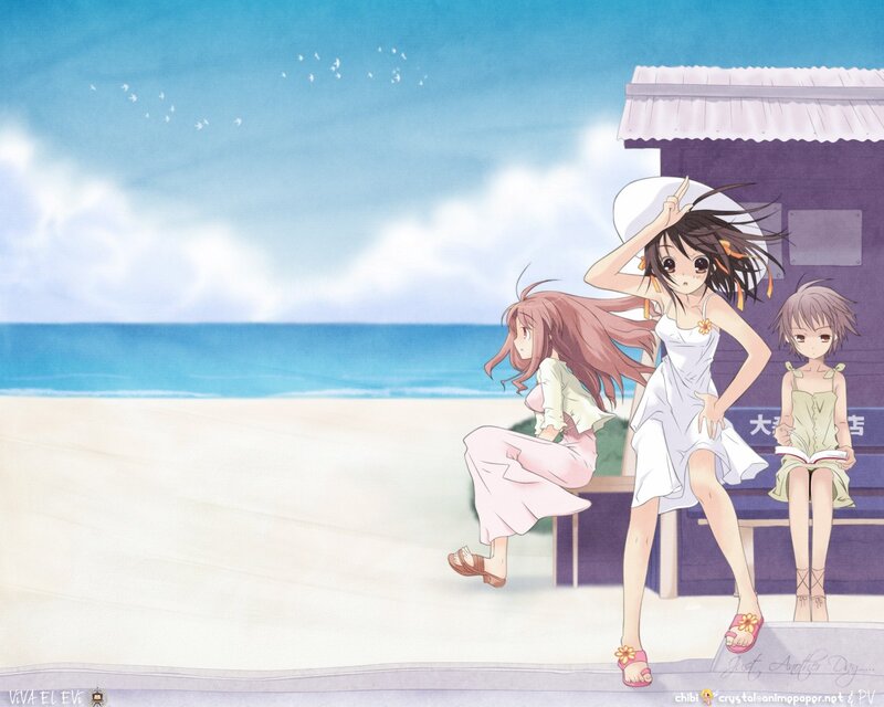 Three Girls on a Beach