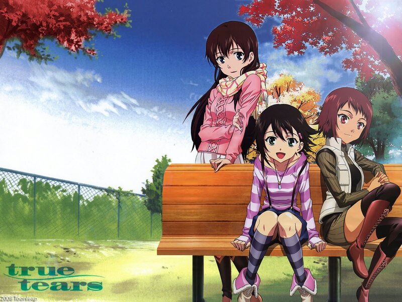 Three Girls on a Bench — Blue