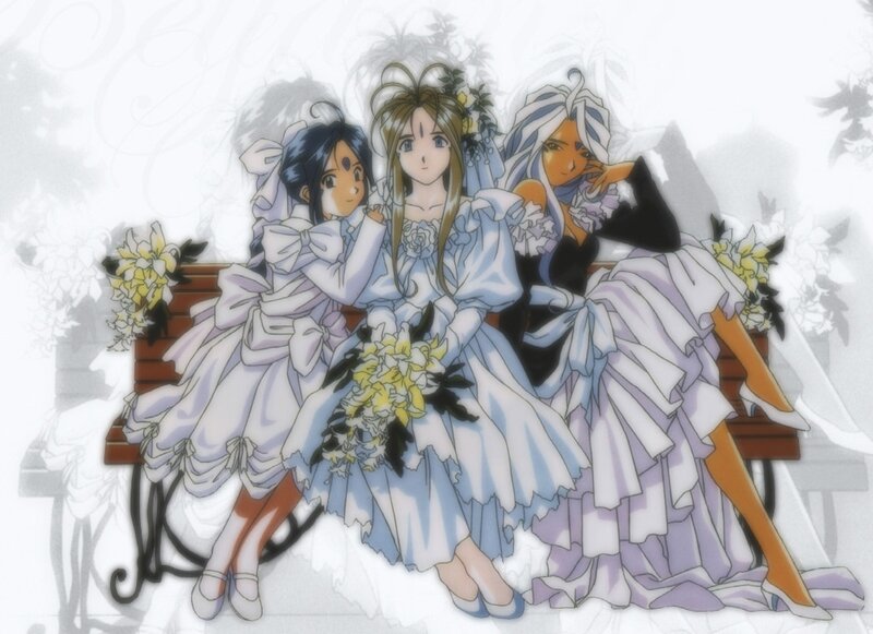 Three Girls on a Bench — White, Serene