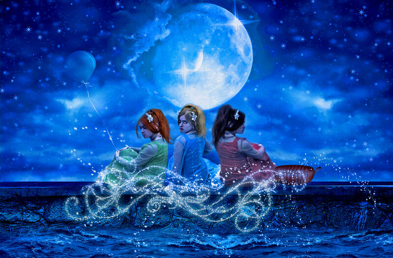 Three Girls on a Boat — Blue