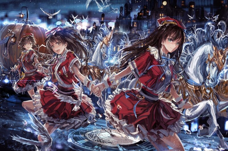 Three Girls on a Carousel