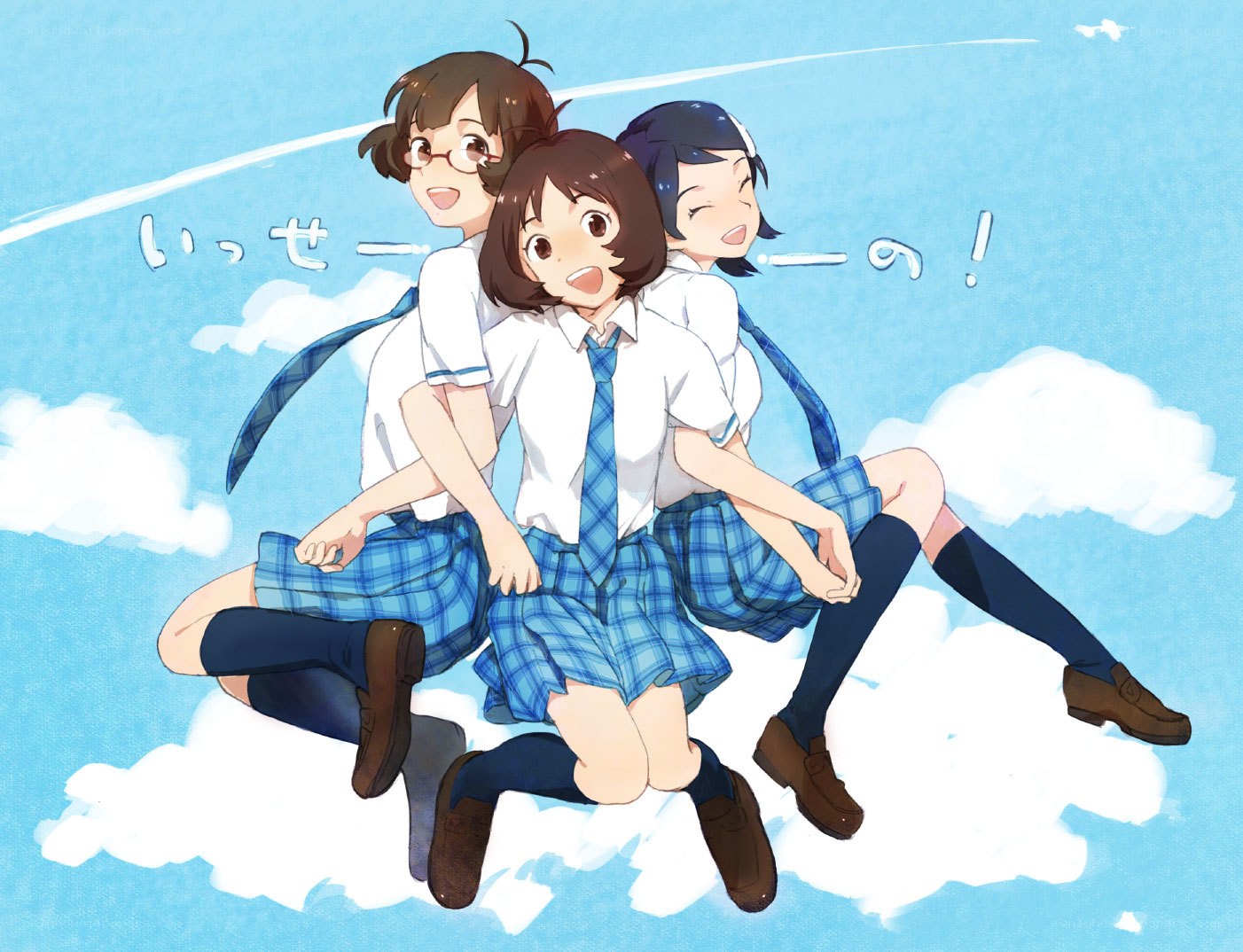 Three girls on a cloud