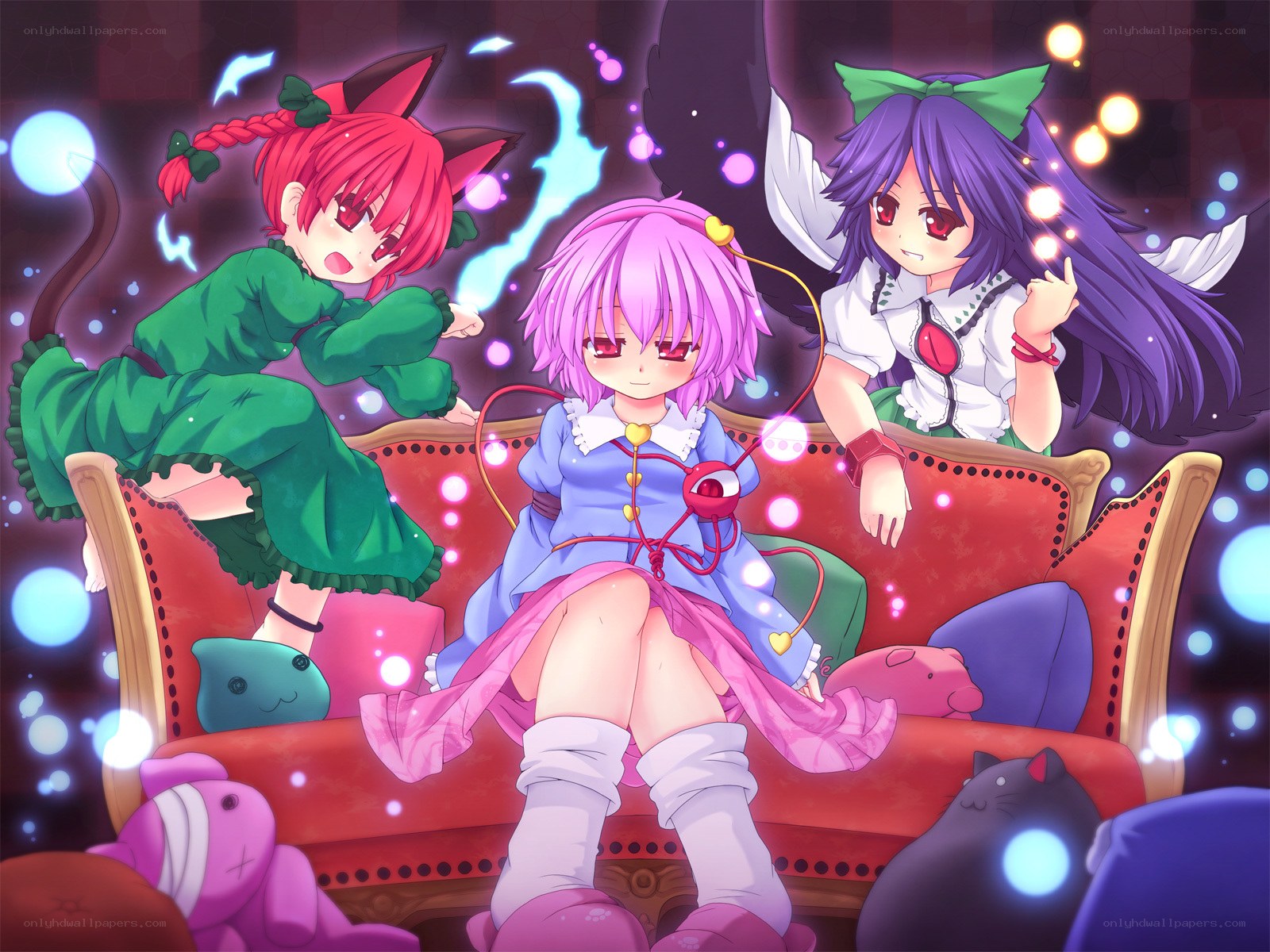 Three girls on a couch