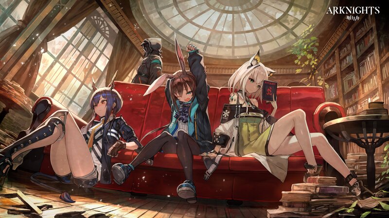 Three Girls on a Couch — Red