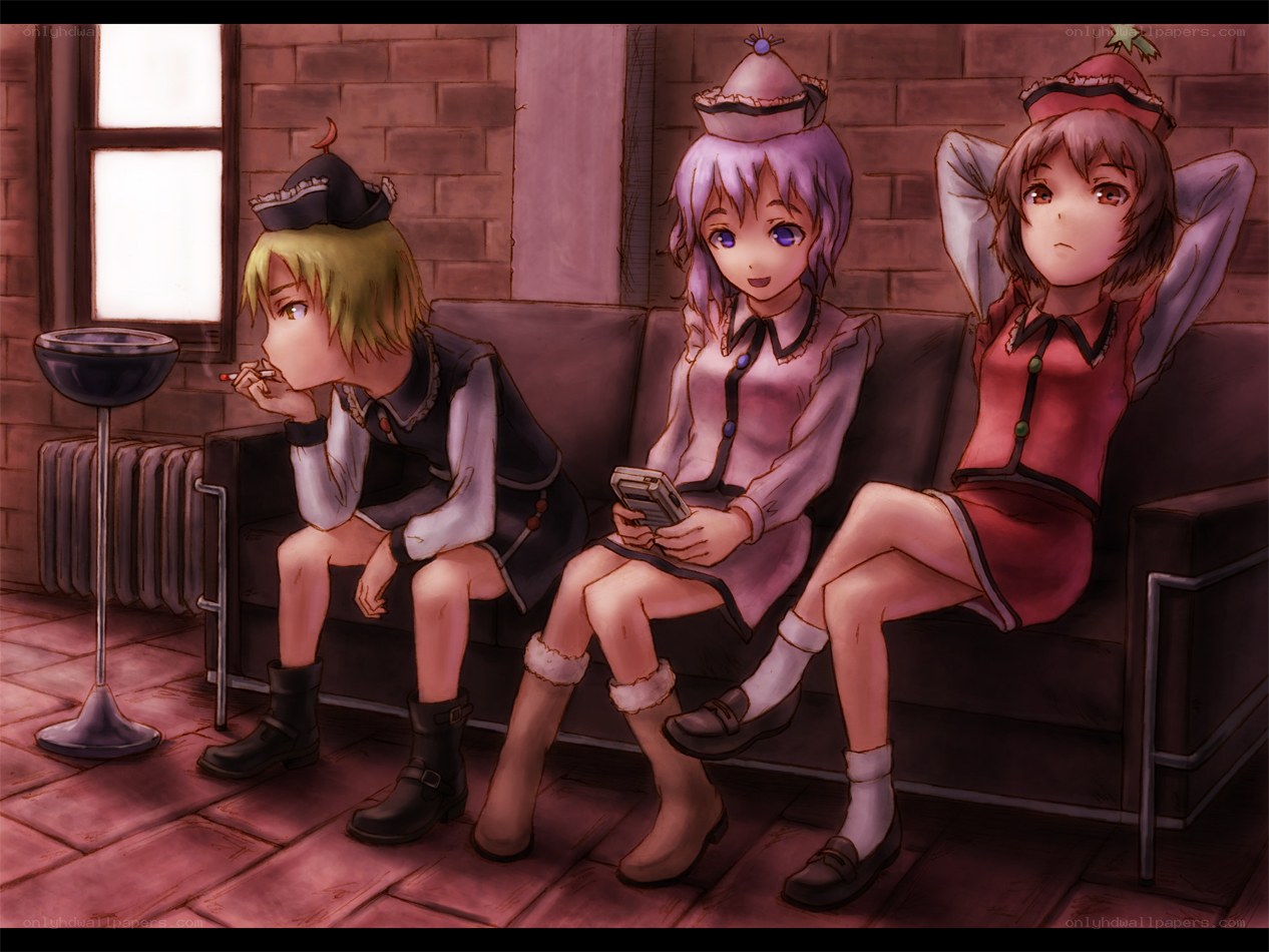 Three girls on a couch