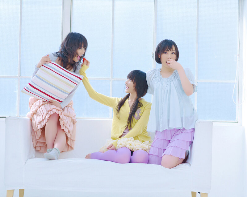 Three girls on a sofa