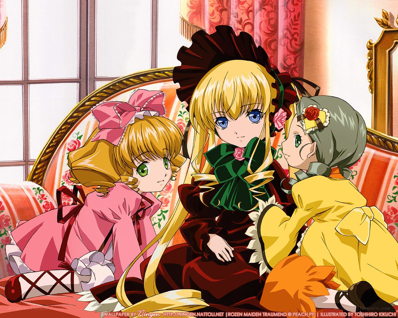 Three girls on a sofa