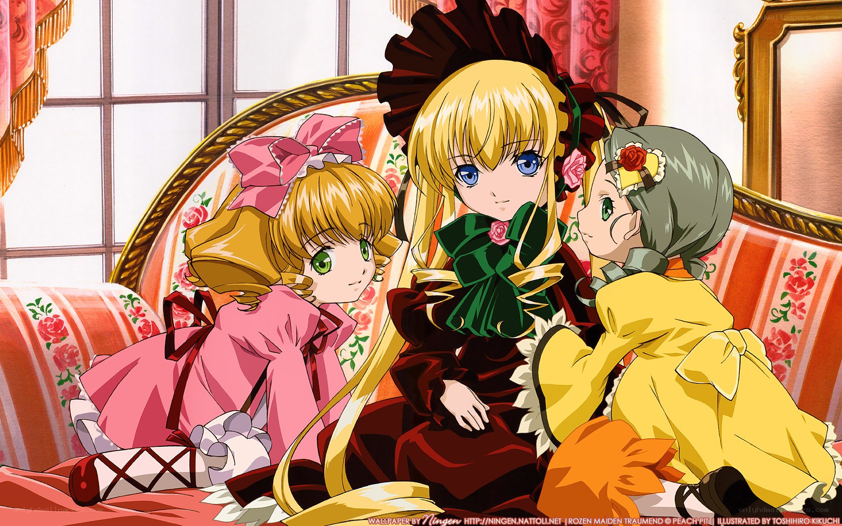 Three girls on a sofa