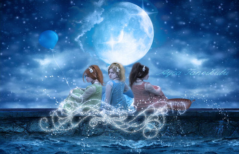 Three Girls on a Wall