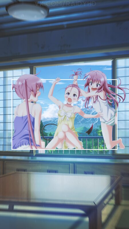 Three Girls on Balcony