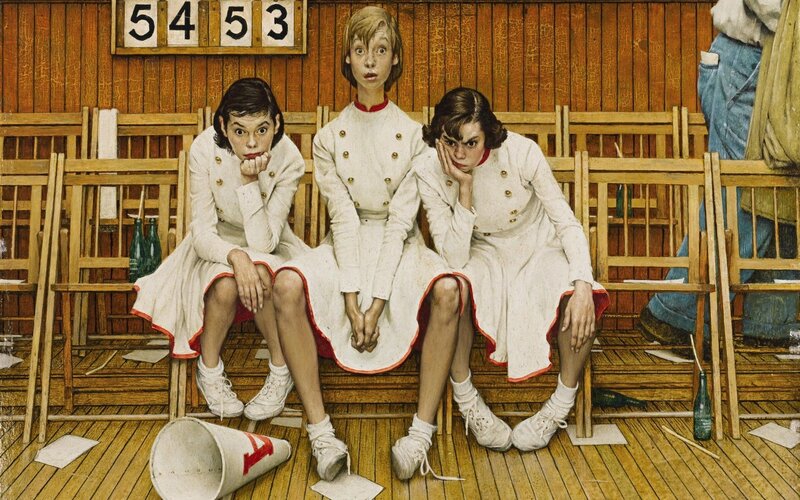 Three Girls on Bench — Brown