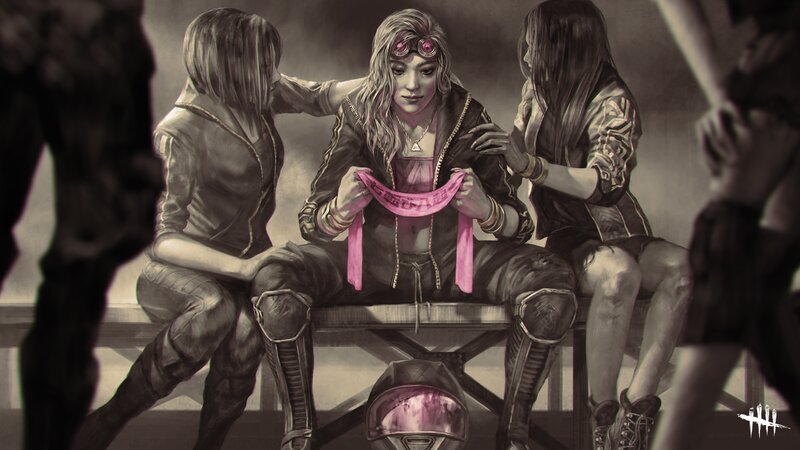 Three Girls on Bench — Gray