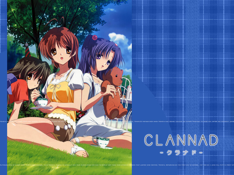 Three Girls on Grass — Blue