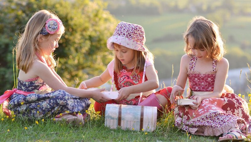 Three Girls on Grass — Green, Serene
