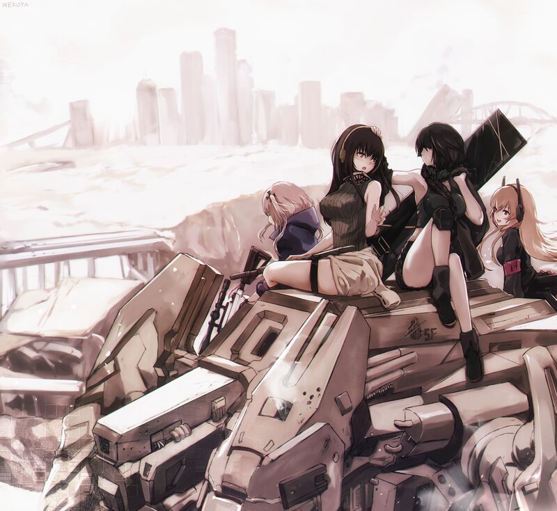 Three Girls on Mech