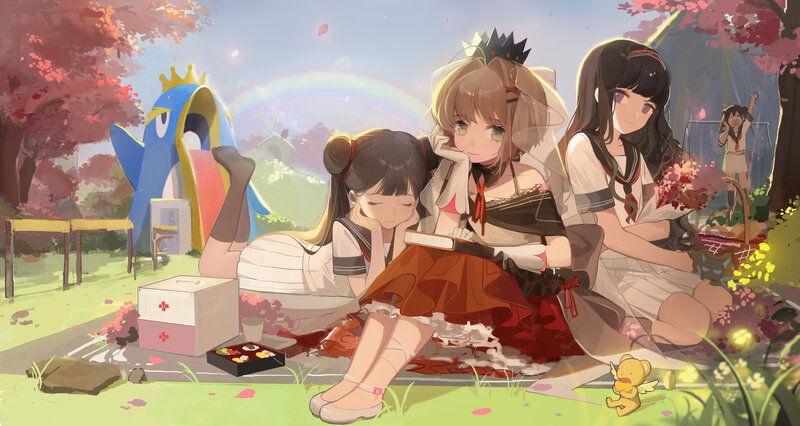 Three Girls on Picnic — Green