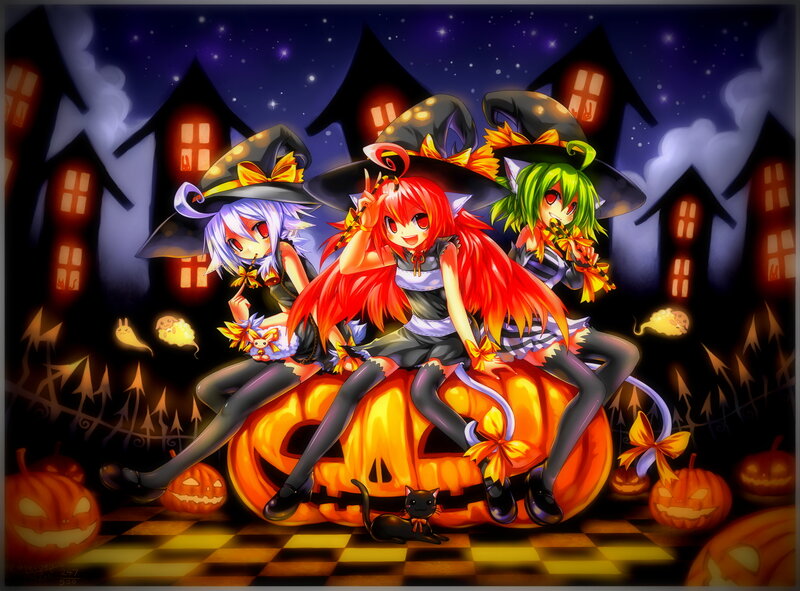 Three Girls on Pumpkin