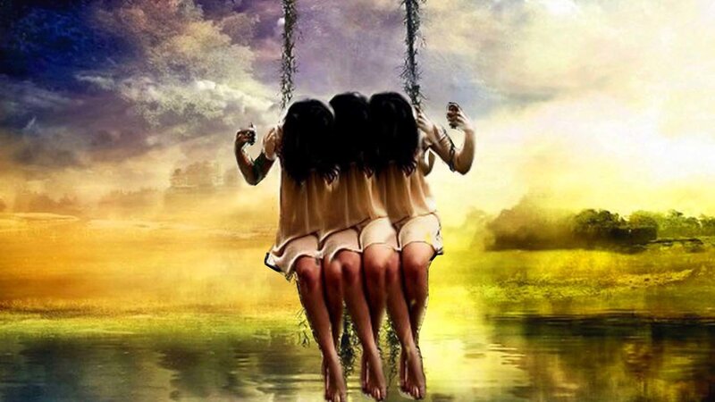 Three Girls on Swing