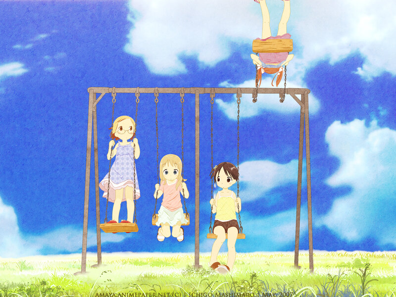 Three Girls on Swings