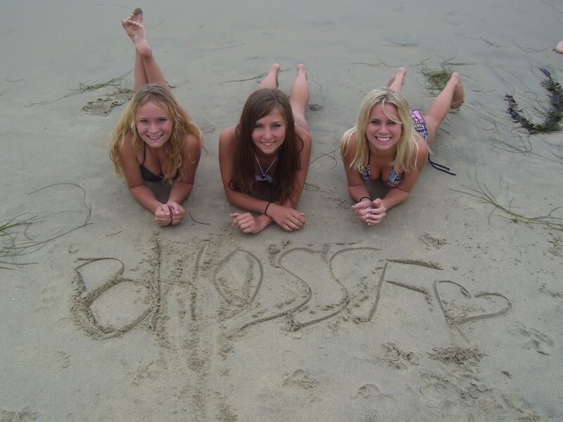 Three girls on the beach