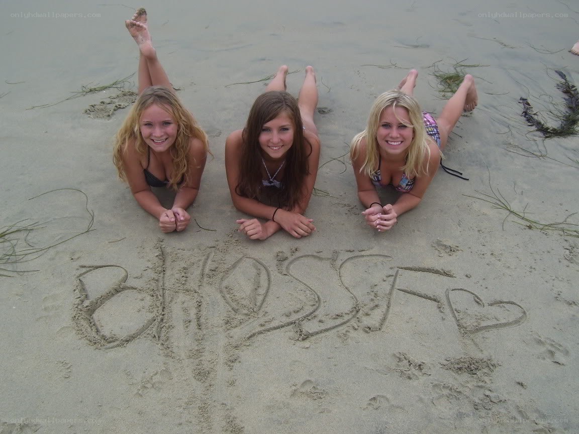 Three girls on the beach