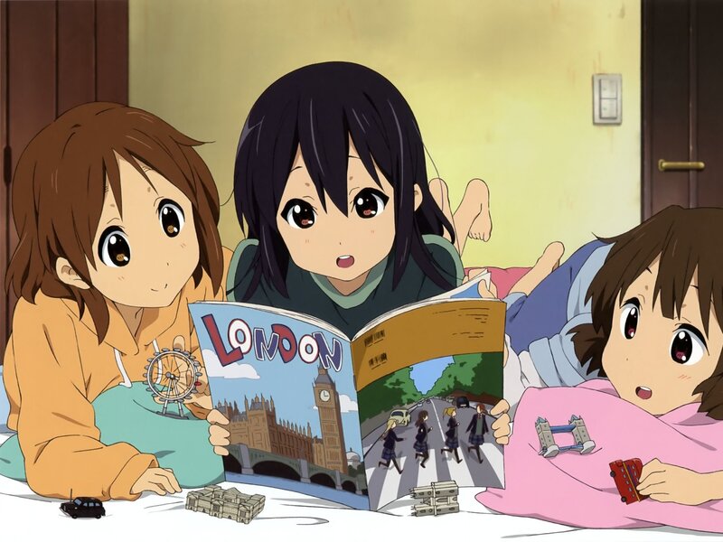Three Girls Reading a Book — Yellow