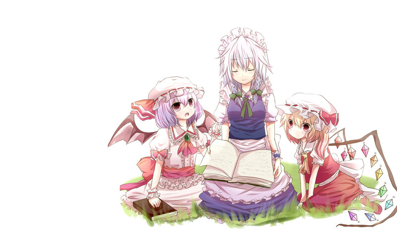 three girls reading together