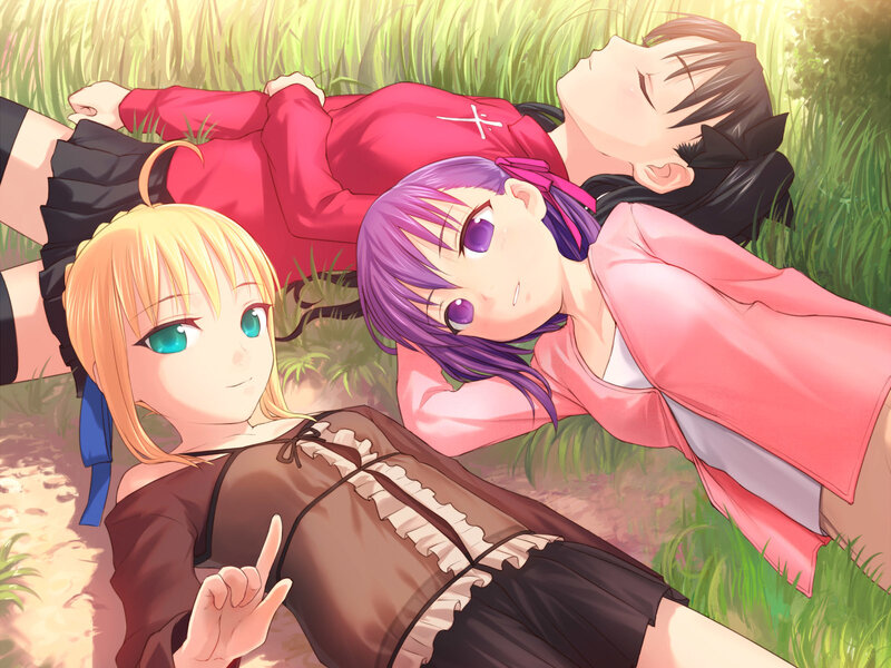 Three girls relaxing in the grass