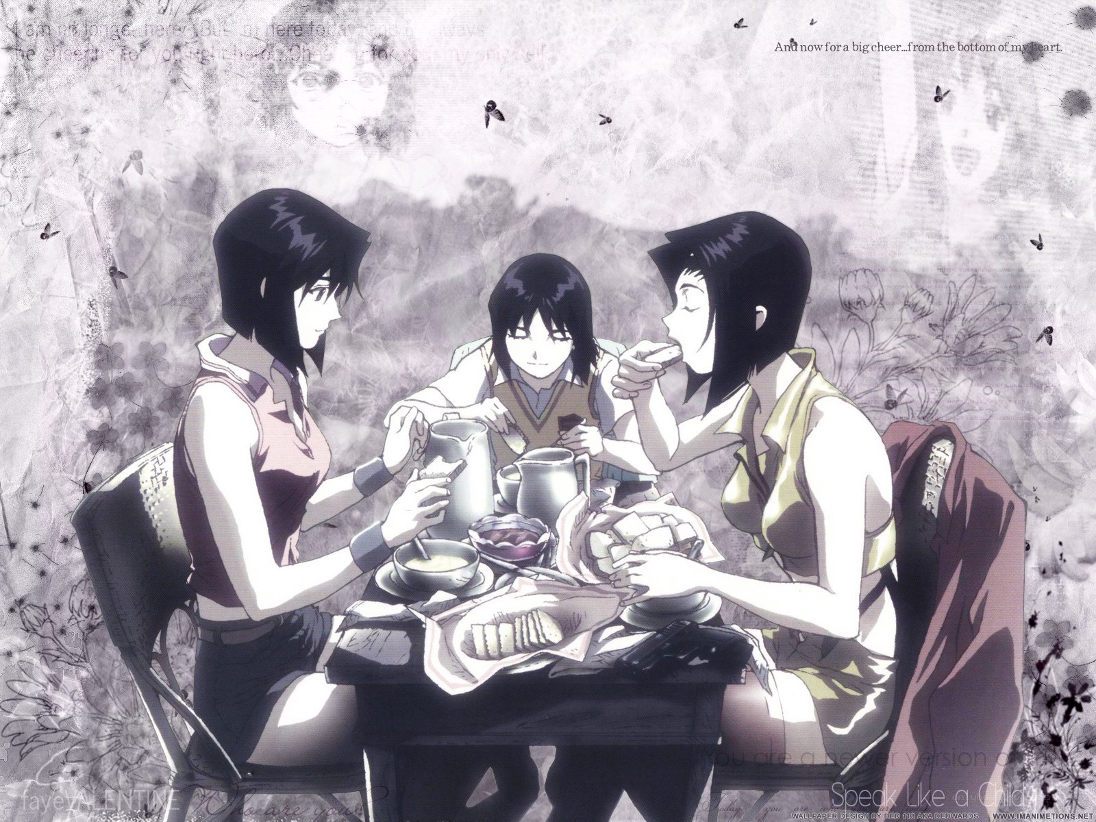 three girls sharing a meal