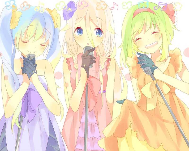 Three Girls Singing — Yellow
