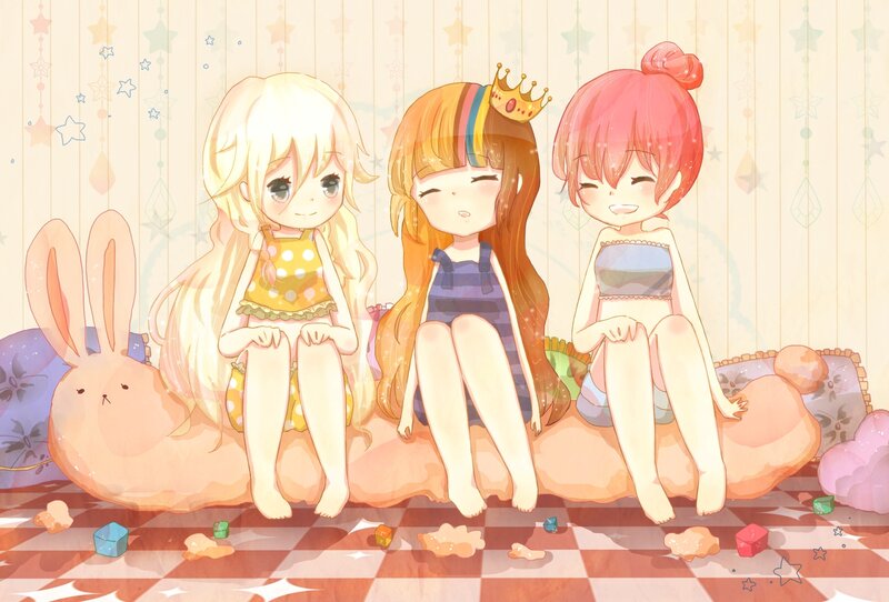 Three Girls Sitting on Floor