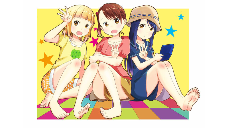 Three Girls Sitting — Yellow