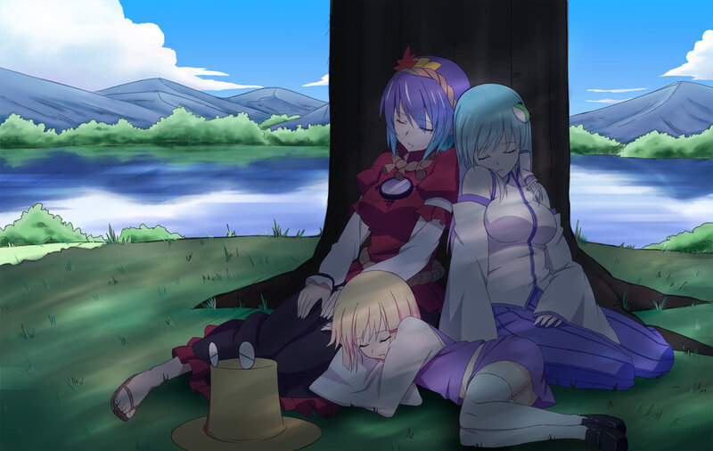 Three Girls Sleeping — Green