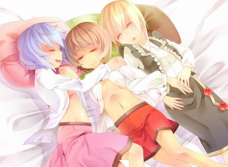 Three girls sleeping together
