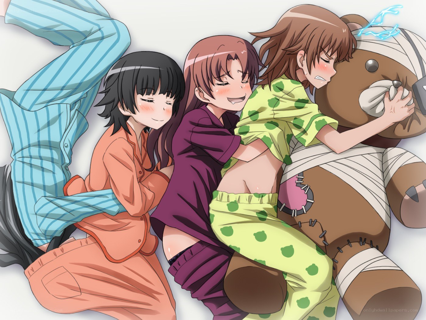Three girls sleeping together