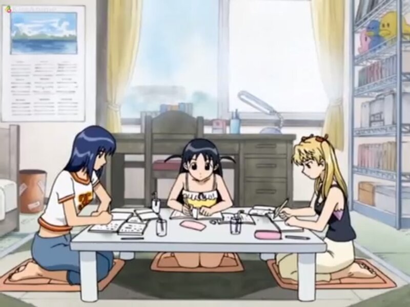 Three Girls Studying