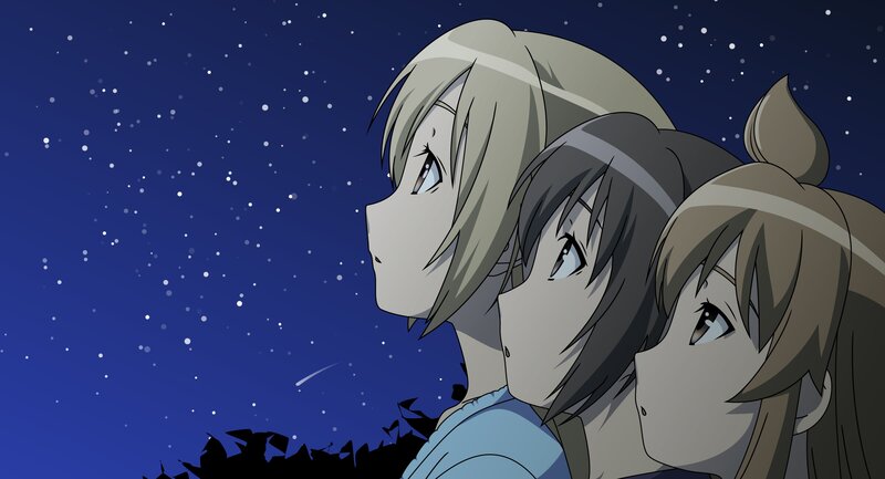 three girls under the stars