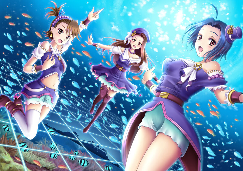 Three Girls Underwater — Blue