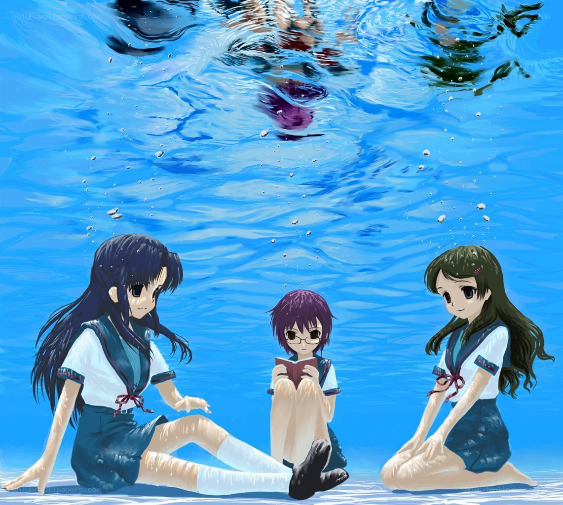 three girls underwater