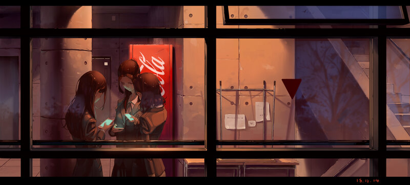 Three Girls Using Phones