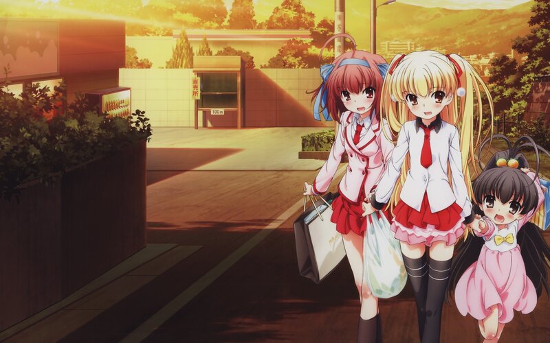 Three Girls Walking — Yellow, Peaceful