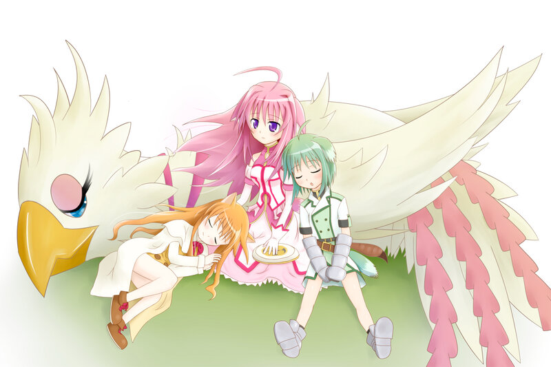Three Girls with a Bird